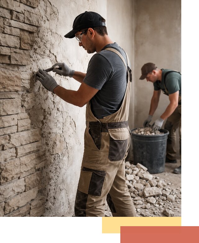 Демонтаж декоративного камня в Шадринске профессионально и безопасно