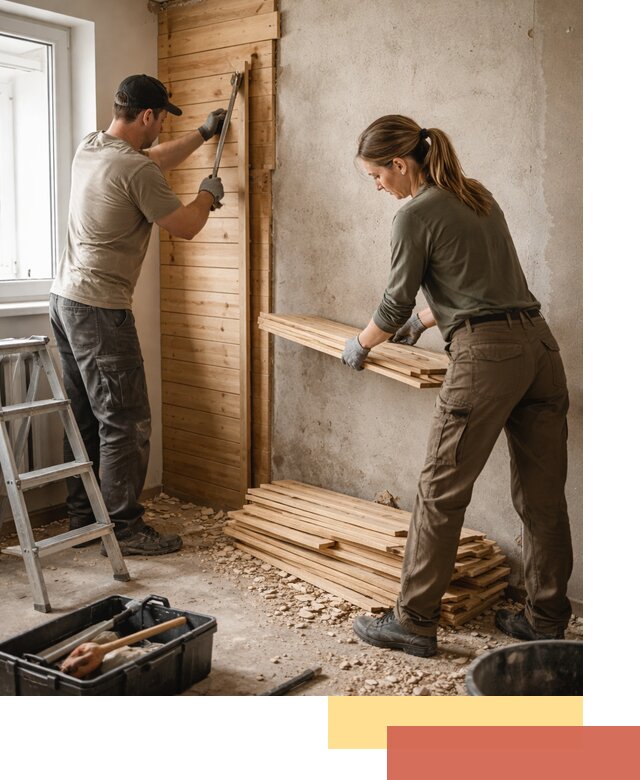 Демонтаж вагонки со стен в Шадринске — профессиональный демонтаж