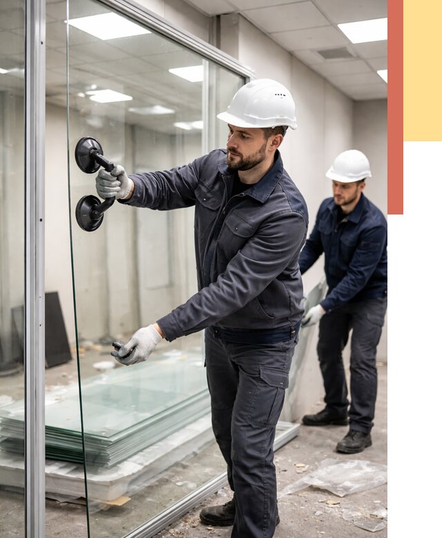 Демонтаж стеклянных перегородок в Шадринске от 3309 руб. — быстро и недорого | ОТДЕЛОЧНИК-Шдр