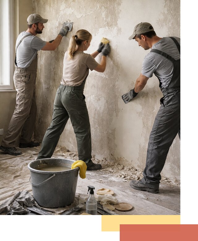 Очистка стен от клея и грунтовки в Шадринске качественно и быстро