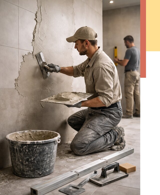 Штукатурка стен в ванной в Шадринске от 4653 руб./м² — выравнивание под ключ | ОТДЕЛОЧНИК-Шдр