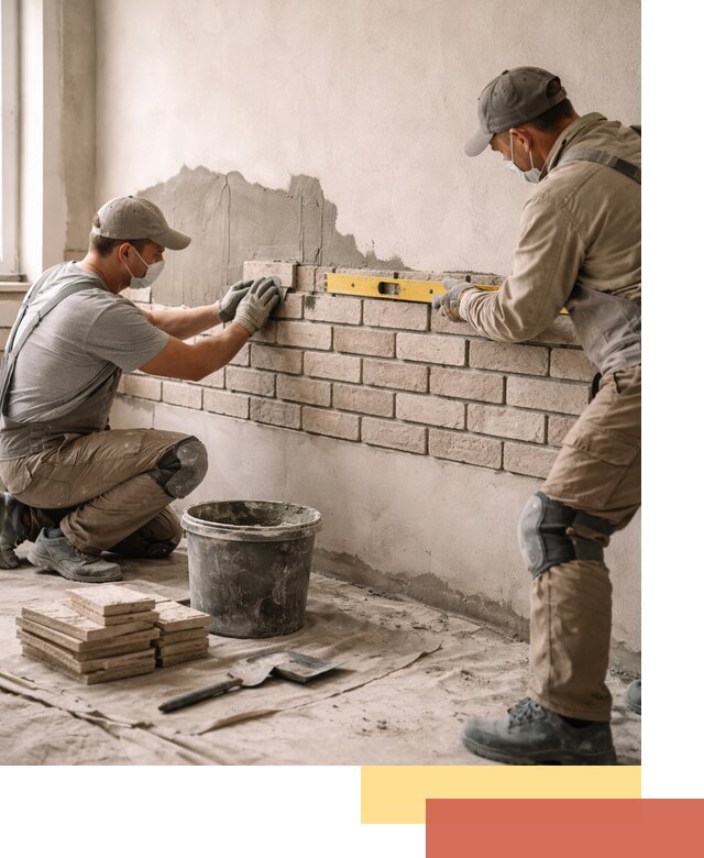 Монтаж декоративного кирпича профессионально в Шадринске