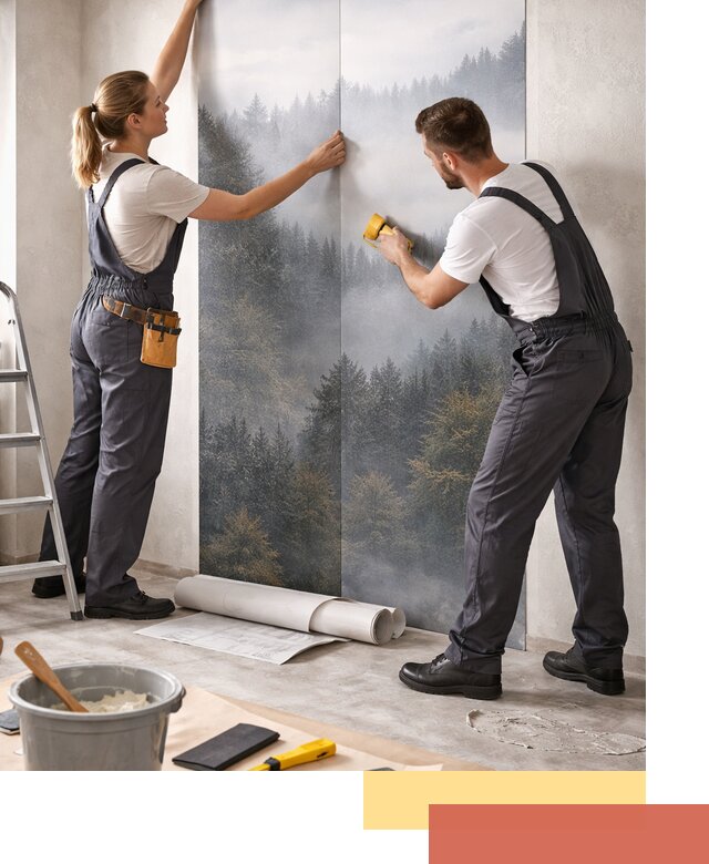 Поклейка фотообоев профессионально в Шадринске под ключ