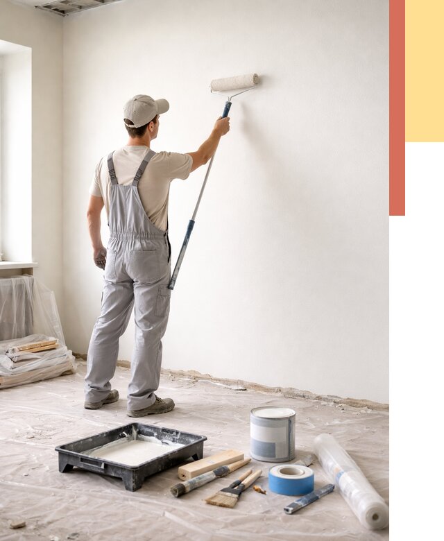 Покраска стен водоэмульсионной краской в Шадринске от 465 руб. за м² | ОТДЕЛОЧНИК-Шдр