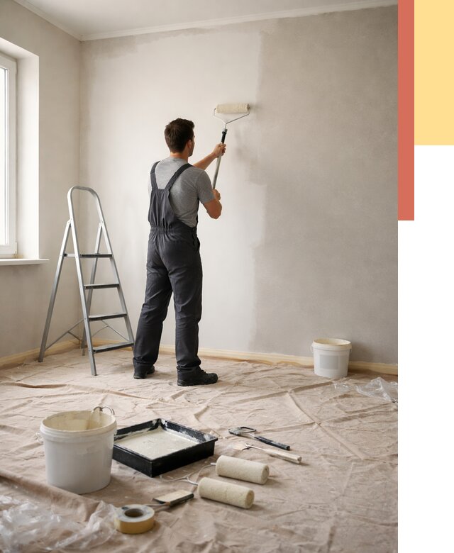 Покраска стен моющейся краской в Шадринске от 362 руб./м² — быстро и недорого | ОТДЕЛОЧНИК-Шдр