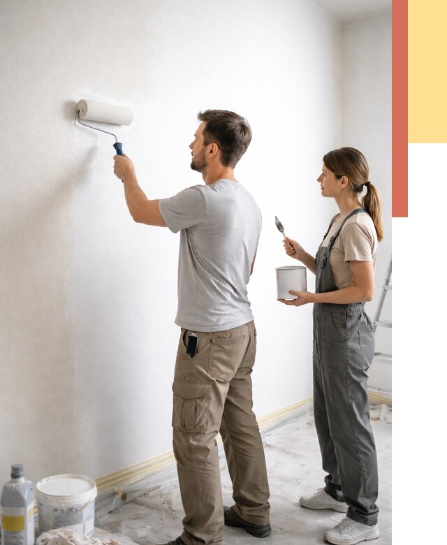 Окраска стен по стеклохолсту в Шадринске от 4653 руб/м² под ключ | ОТДЕЛОЧНИК-Шдр