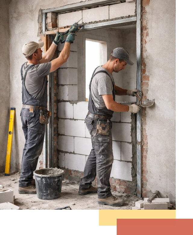 Закладка дверного проема под ключ в Шадринске: демонтаж, монтаж, отделка