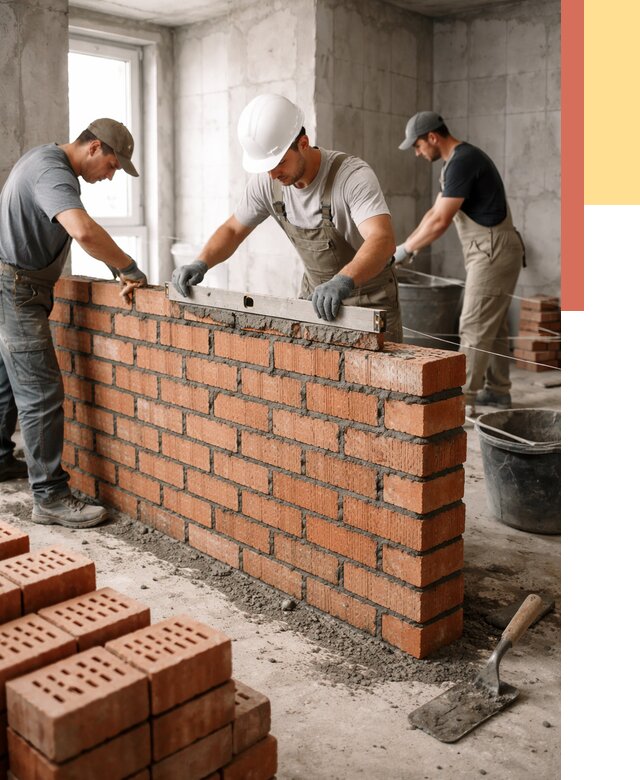 Кладка перегородок из кирпича в Шадринске от 3619 руб. за м² | ОТДЕЛОЧНИК-Шдр