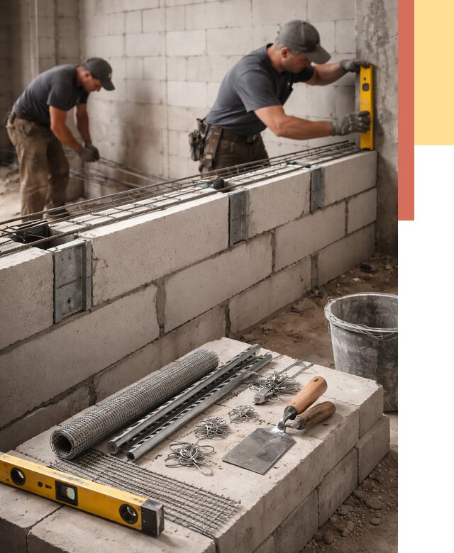 Армирование кладки перегородок в Шадринске от 776 руб. под ключ | ОТДЕЛОЧНИК-Шдр