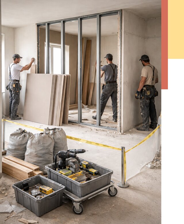 Перенос гипсокартонной перегородки в Шадринске под ключ от 4653 руб. | Демонтаж и монтаж – ОТДЕЛОЧНИК-Шдр