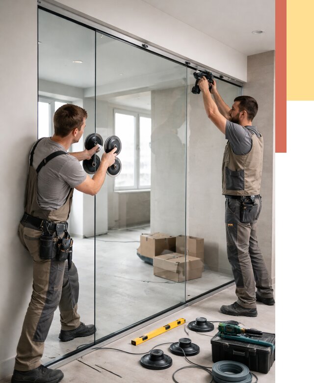 Монтаж стеклянных перегородок в Шадринске от 6722 руб. | ОТДЕЛОЧНИК-Шдр