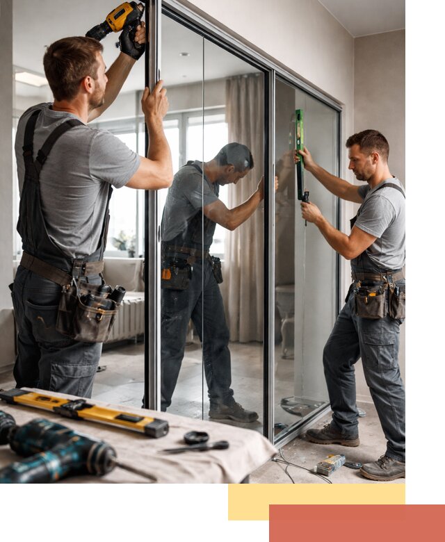 Каркасные стеклянные перегородки под ключ в Шадринске