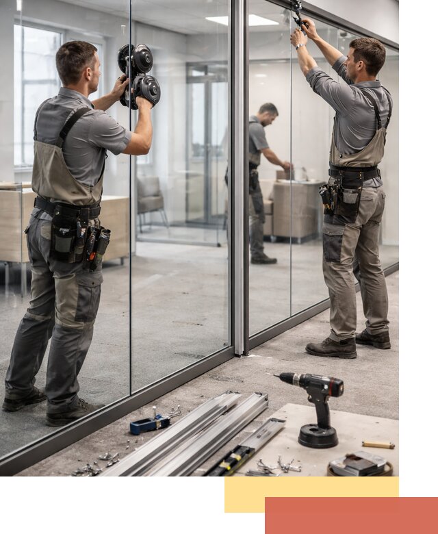 Стеклянные офисные перегородки под ключ в Шадринске