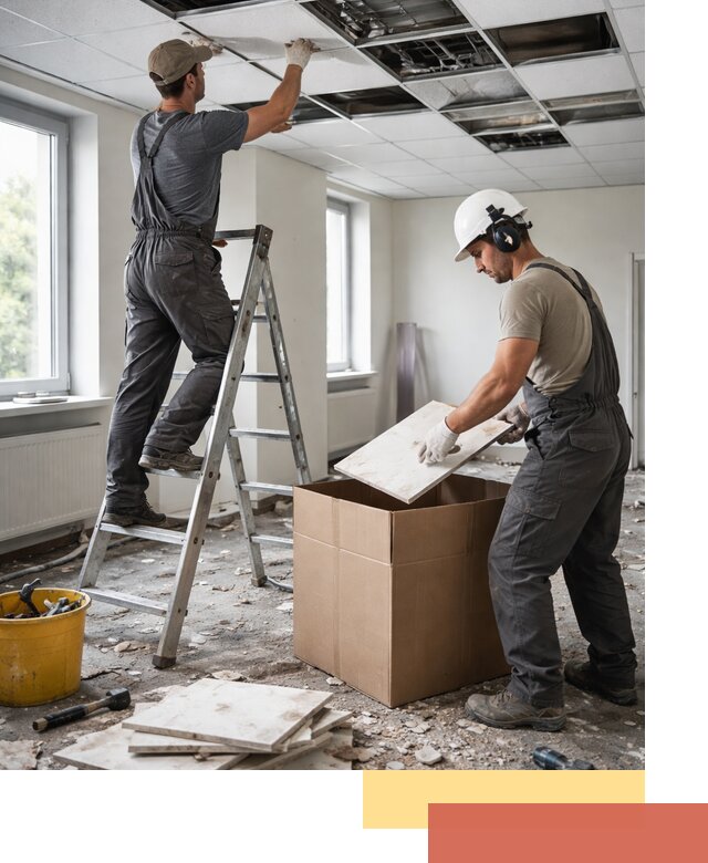 Демонтаж потолочной плитки в Шадринске быстро и аккуратно