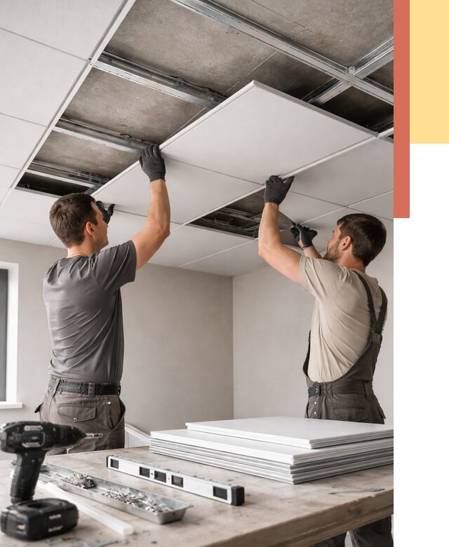 Монтаж кассетного потолка в Шадринске от 4653 руб/м2 — установка и сборка | ОТДЕЛОЧНИК-Шдр