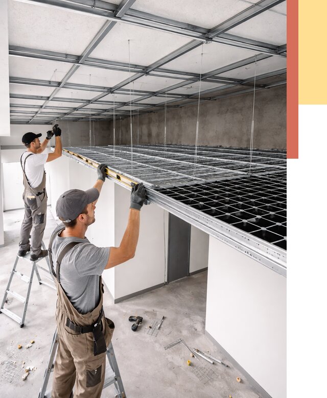 Монтаж потолка грильято в Шадринске от 465 руб./м² — быстрая сборка под ключ | ОТДЕЛОЧНИК-Шдр