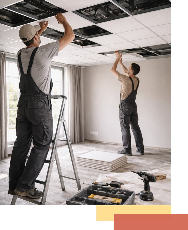 Замена плит подвесного потолка в Шадринске быстро и качественно