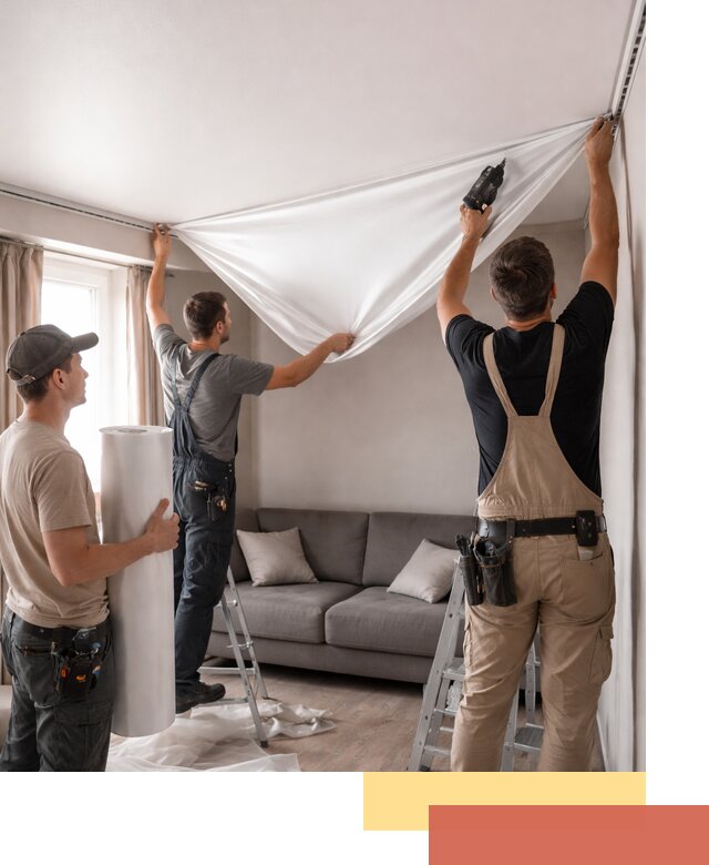 Монтаж сатинового натяжного потолка в Шадринске качественно и быстро