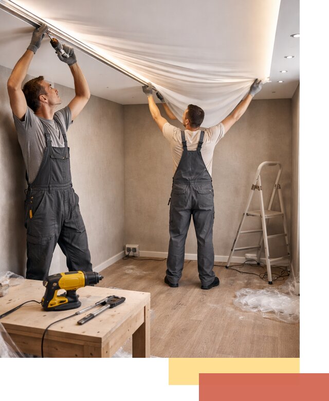 Монтаж натяжного потолка с подсветкой в Шадринске цена и сроки