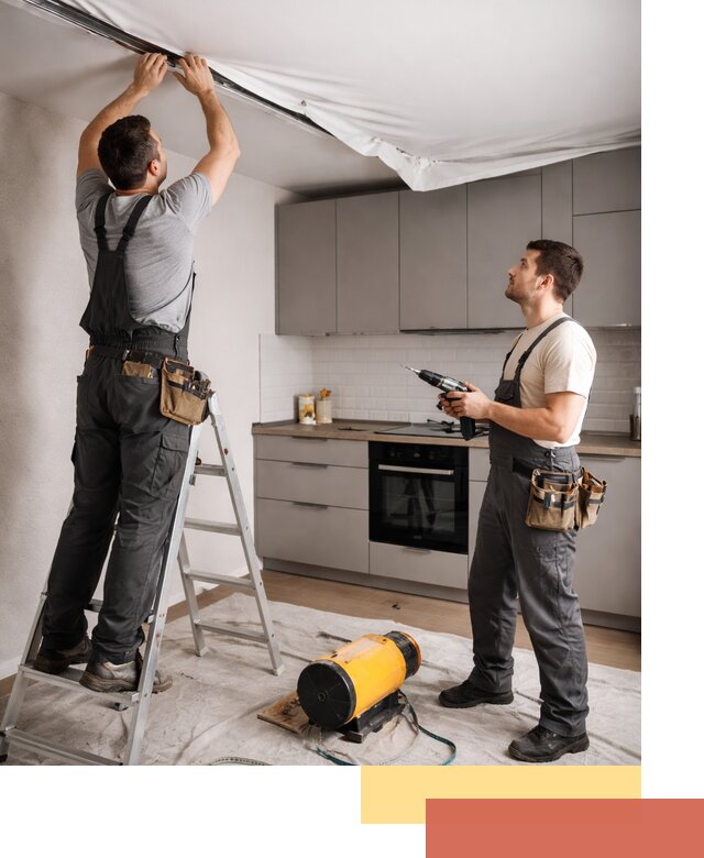 Монтаж натяжного потолка на кухне в Шадринске