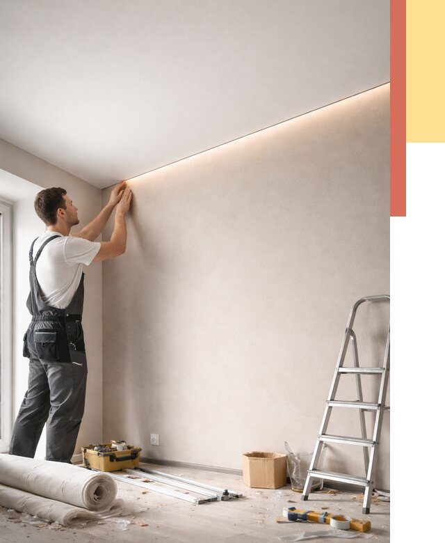 Теневые натяжные потолки в Шадринске от 8480 руб. под ключ | ОТДЕЛОЧНИК-Шдр