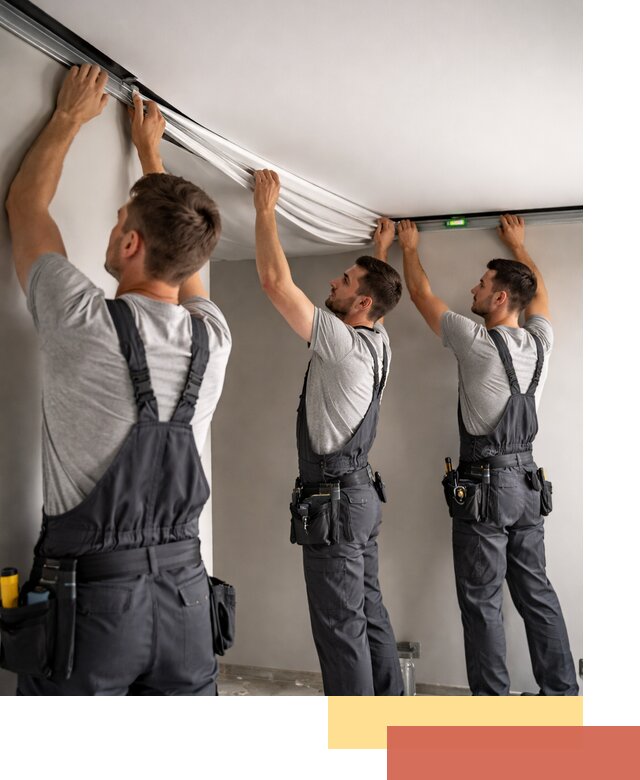 Теневые натяжные потолки в Шадринске: монтаж и отделка быстро и качественно