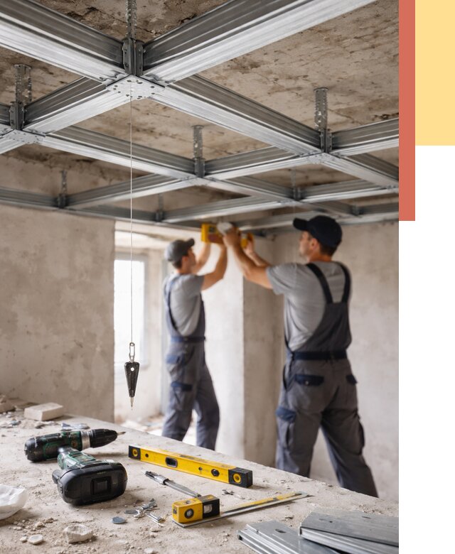Монтаж каркаса потолка из профиля в Шадринске от 4653 руб. — услуги ОТДЕЛОЧНИК-Шдр