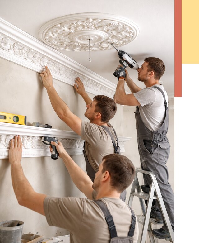 Монтаж лепнины на потолок в Шадринске от 3309 руб. быстро и недорого | ОТДЕЛОЧНИК-Шдр